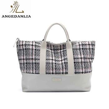 Newest design casual beach mat shoulder tote bag with leather