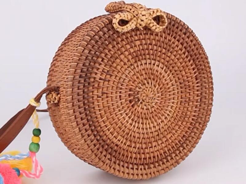 handbags for women pu leather strap shell rattan bag french designer handbags beach rattan bag