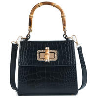RKY0669 Crocodile pattern trend leather handbag for woman new summer fashion crossbody bag strap bamboo section shape shoulder bag