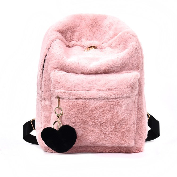 RKY0945 Sweet and cute Korean fashion PU leather small fresh multi-purpose backpack girl new fur soft girls school backpack trend