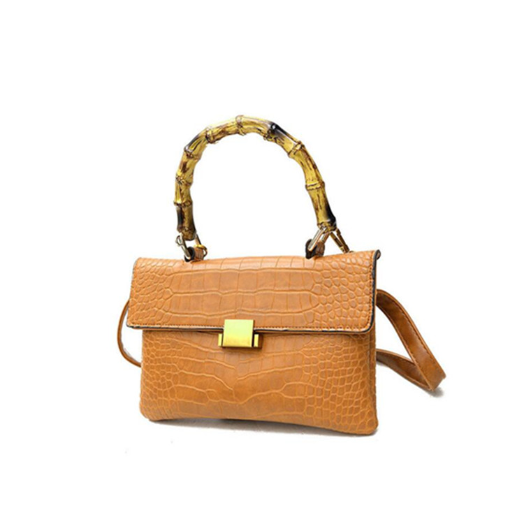 RKY0685 fashion PU handbag with bamboo handle